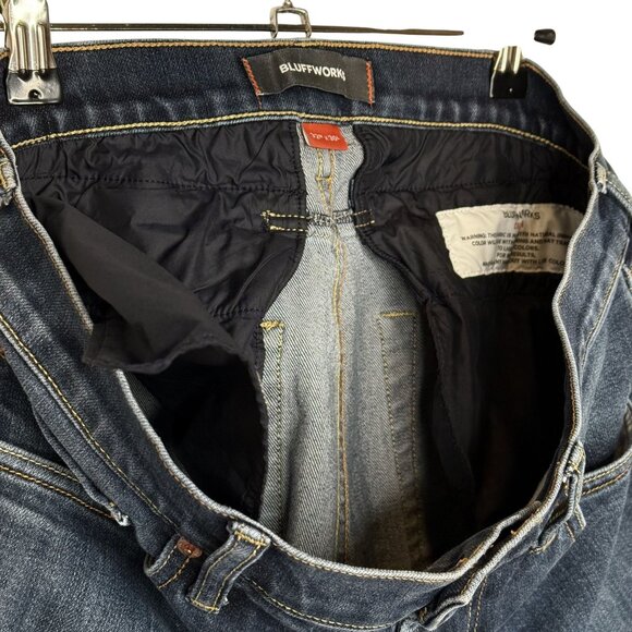 Bluffworks Slim Fit Dark Wash Hidden Pocket Jeans, 32x30 - Picture 7 of 14